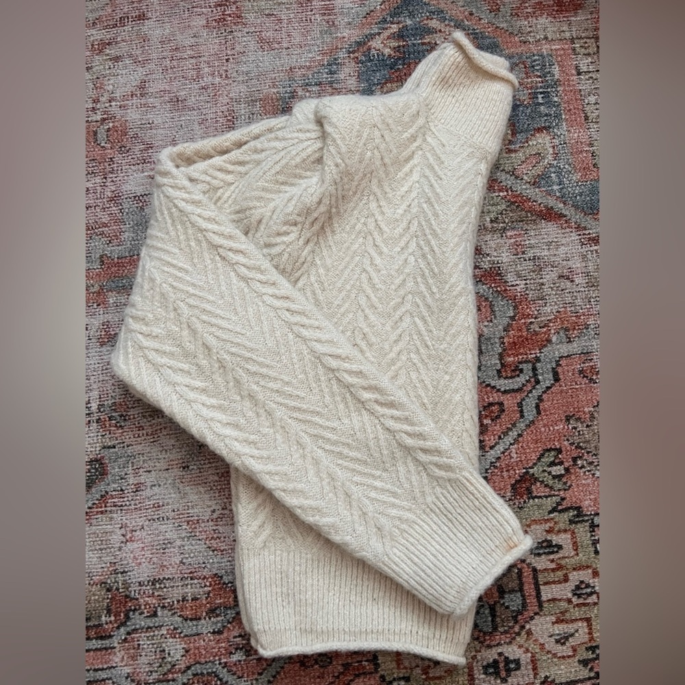 ASTR the label - Carlotta Cable Knit Mock Neck Sweater - Cream, size M, NWOT